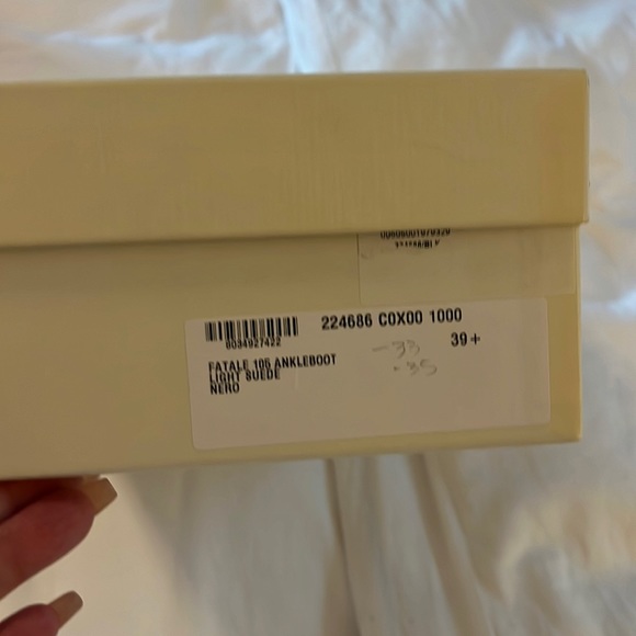 NEW SAINT LAURENT FATALE 105 black Leather Suede Lace Up Ankle Bootie EU 39.5 - Picture 9 of 11